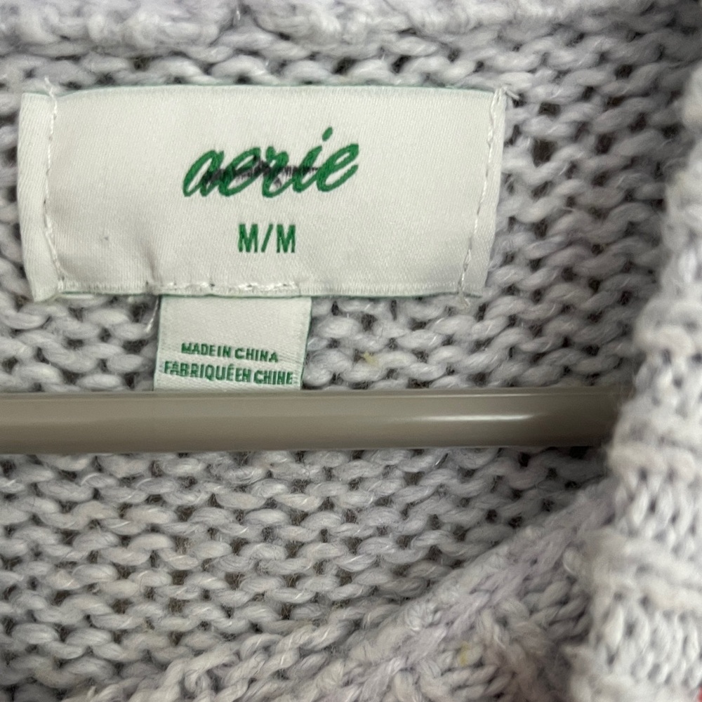 Aerie Gray and Yellow Mock neck Sweater - Picture 2 of 3